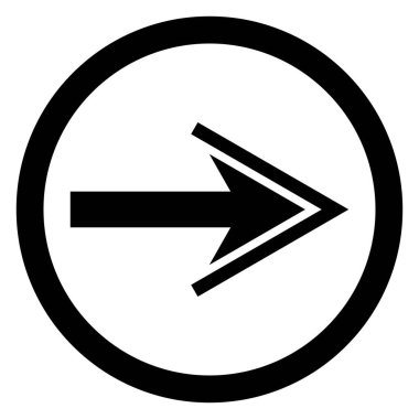 Beyaz kare arka planda izole edilmiş sanatsal modern siyah ok ve daire çizimi