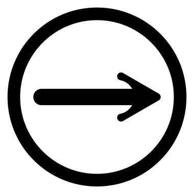 Beyaz kare arka planda izole edilmiş sanatsal modern siyah ok ve daire çizimi