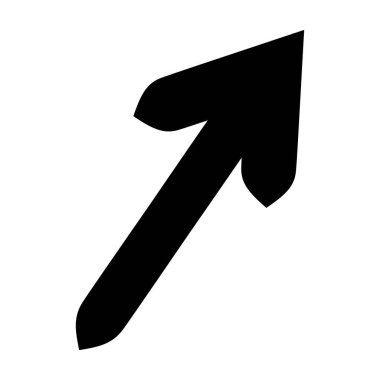 Beyaz arkaplanda siyah grungy fırça darbesi oku izole