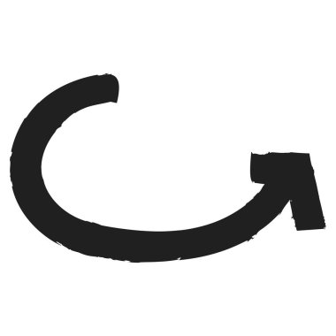 Beyaz kare arkaplanda izole edilmiş sanatsal modern siyah ok vektör tasarımı