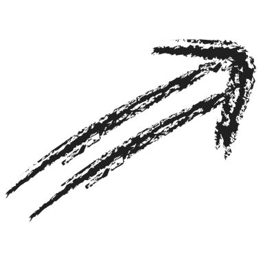 Beyaz kare arkaplanda izole edilmiş sanatsal modern siyah ok vektör tasarımı