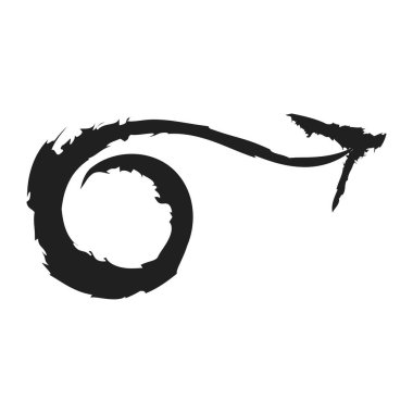 Beyaz kare arkaplanda izole edilmiş sanatsal modern siyah ok vektör tasarımı