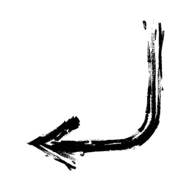 Beyaz kare arkaplanda izole edilmiş sanatsal modern siyah ok vektör tasarımı