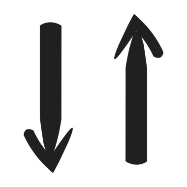 Beyaz kare arkaplanda izole edilmiş sanatsal modern siyah ok vektör tasarımı