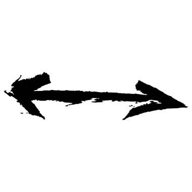 Beyaz kare arkaplanda izole edilmiş sanatsal modern siyah ok vektör tasarımı