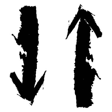 Beyaz kare arkaplanda izole edilmiş sanatsal modern siyah ok vektör tasarımı