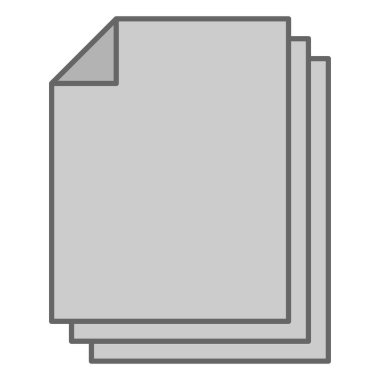 Beyaz arkaplanda izole edilmiş gri ölçekli belge vektör illüstrasyonuName