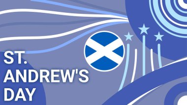 Happy St. Andrew's Day modern minimal graphic poster illustration. clipart