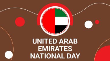 Happy United Arab Emirates National Day modern minimal graphic poster illustration. clipart