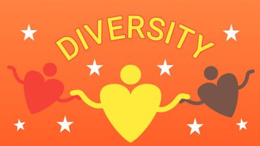 Çeşitlilik konsepti grafik web pankartı tasarım illüstrasyonu 