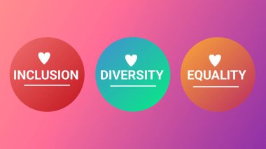 Diversity, inclusion and equality concept graphic web banner design illustration  clipart