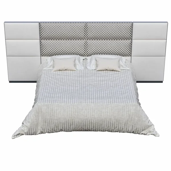 Tempat Tidur Terisolasi Pada Latar Belakang Putih Interior Furniture Ilustrasi — Stok Foto