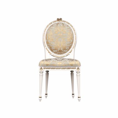 Beyaz arka planda izole edilmiş koltuğun ön görüntüsü. 3d illüstrasyon