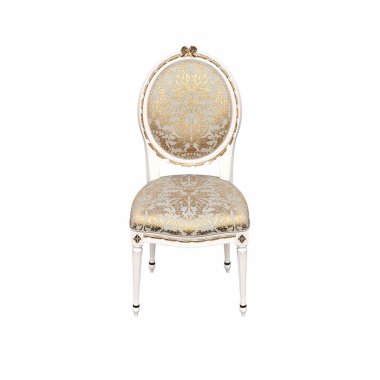 Beyaz arka planda izole edilmiş koltuğun ön görüntüsü. 3d illüstrasyon