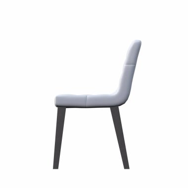 Beyaz arka planda izole edilmiş koltuğun yan görüntüsü. 3d illüstrasyon