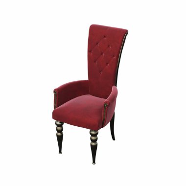 Beyaz arka planda izole edilmiş bir koltuk. 3d illüstrasyon