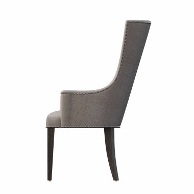 Beyaz arka planda izole edilmiş koltuğun yan görüntüsü. 3d illüstrasyon