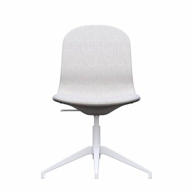 Beyaz arka planda izole edilmiş koltuğun ön görüntüsü. 3d illüstrasyon