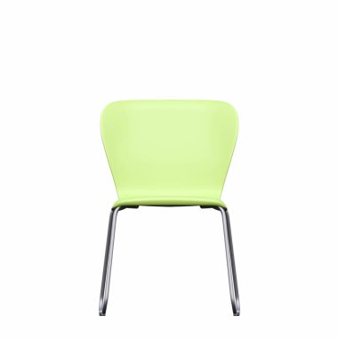 Beyaz arka planda izole edilmiş koltuğun ön görüntüsü. 3d illüstrasyon