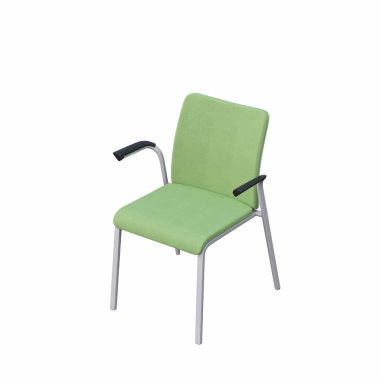 Beyaz arka planda izole edilmiş bir koltuk. 3d illüstrasyon