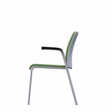 Beyaz arka planda izole edilmiş koltuğun yan görüntüsü. 3d illüstrasyon