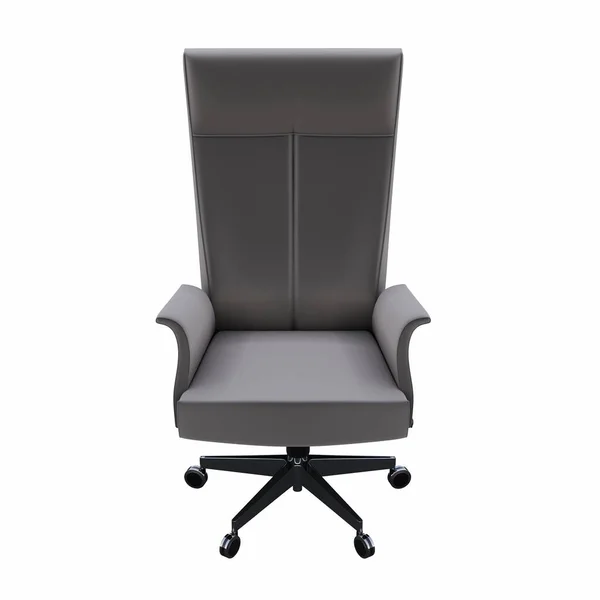 白い背景に隔離された肘掛け椅子の正面図 3Dイラスト — ストック写真