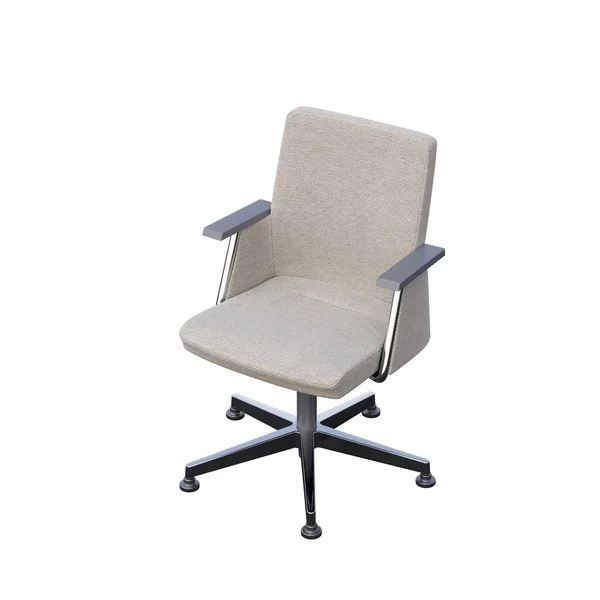 扶手椅 白色背景 3D说明 — 图库照片