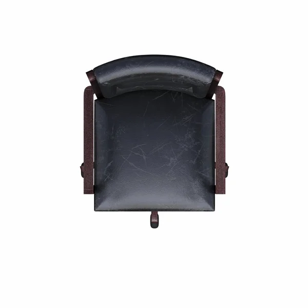 白い背景に隔離された肘掛け椅子の上からの眺め 3Dイラスト — ストック写真