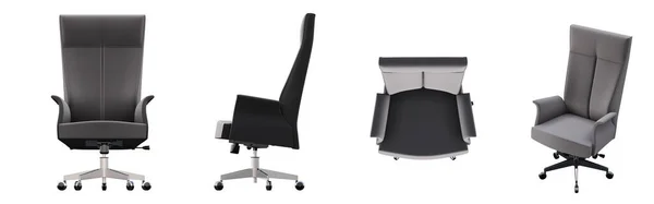 白い背景に隔離された椅子のセット 3Dアイソメトリックプロジェクション — ストック写真
