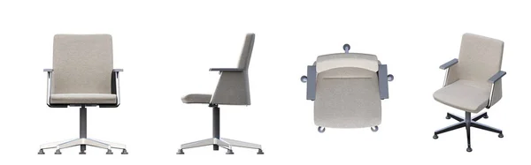 Zestaw Krzeseł Izolowanych Białym Tle Projekcje Izometryczne — Zdjęcie stockowe