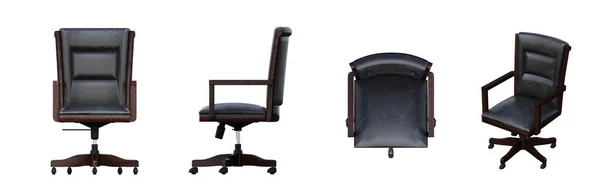 白色背景的一组椅子 3D等距投影 — 图库照片