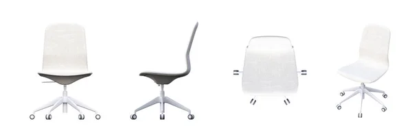 Conjunto Cadeiras Isoladas Fundo Branco Projeções Isométricas — Fotografia de Stock