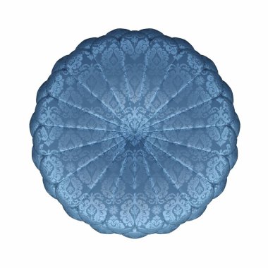 yumuşak pouf beyaz arka planda izole, iç mobilya, 3D illüstrasyon, cg canlandırma