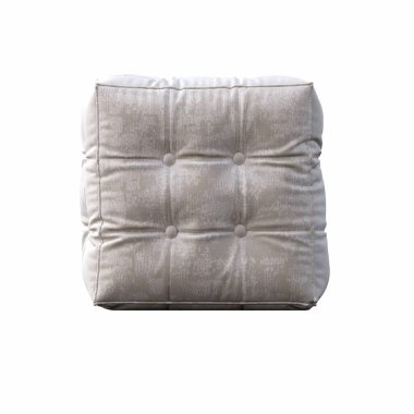 yumuşak pouf beyaz arka planda izole, iç mobilya, 3D illüstrasyon, cg canlandırma