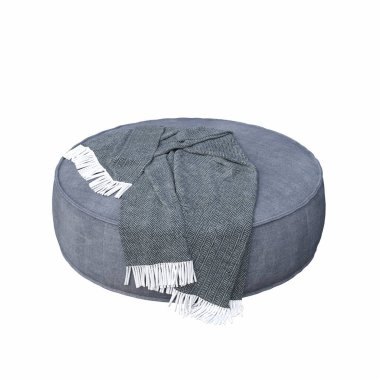 yumuşak pouf beyaz arka planda izole, iç mobilya, 3D illüstrasyon, cg canlandırma