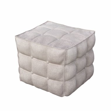 yumuşak pouf beyaz arka planda izole, iç mobilya, 3D illüstrasyon, cg canlandırma