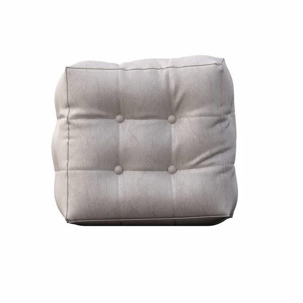 Soft Pouf Isolated White Background Interior Furniture Illustration Render — Stock Photo, Image