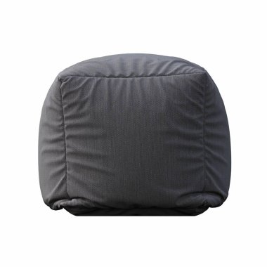 yumuşak pouf beyaz arka planda izole, iç mobilya, 3D illüstrasyon, cg canlandırma