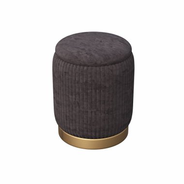 yumuşak pouf beyaz arka planda izole, iç mobilya, 3D illüstrasyon, cg canlandırma