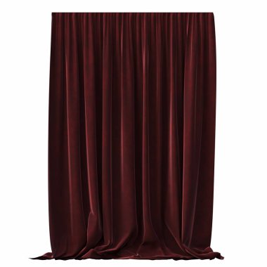 Beyaz üzerine izole edilmiş perde veya illüstrasyonun gösterimi