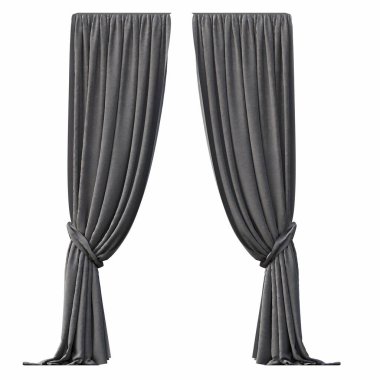 Beyaz üzerine izole edilmiş perde veya illüstrasyonun gösterimi