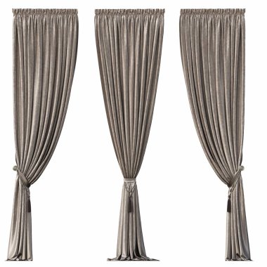 Beyaz üzerine izole edilmiş perde veya illüstrasyonun gösterimi