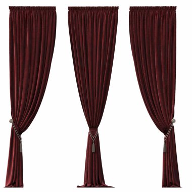 Beyaz üzerine izole edilmiş perde veya illüstrasyonun gösterimi