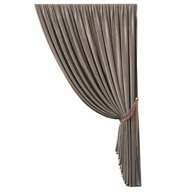 Beyaz üzerine izole edilmiş perde veya illüstrasyonun gösterimi