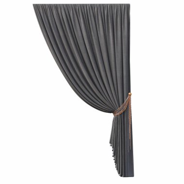 Beyaz üzerine izole edilmiş perde veya illüstrasyonun gösterimi