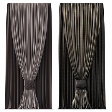 Beyaz üzerine izole edilmiş perde veya illüstrasyonun gösterimi