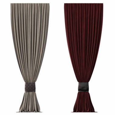 Beyaz üzerine izole edilmiş perde veya illüstrasyonun gösterimi