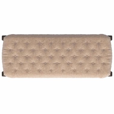 yumuşak pouf beyaz arka planda izole, iç mobilya, üç boyutlu illüstrasyon 