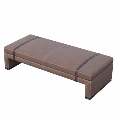 yumuşak pouf beyaz arka planda izole, iç mobilya, üç boyutlu illüstrasyon 