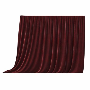 beyaz arkaplanda izole perdeler, 3d illüstrasyon